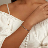 Colorful Zircon Evil Eye Charm Bracelet S925 Sterling Silver Adjustable Jewelry