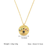 Colorful Zircon Evil Eye Necklace S925 Sterling Silver Pendant