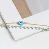 Evil Eye Bracelet with Tassel Adjustable Jewelry for Women Girls