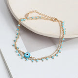 Evil Eye Bracelet with Tassel Adjustable Jewelry for Women Girls