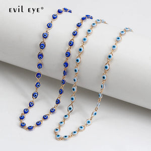 Evil Eye Copper Chain Choker Necklace for Women Men