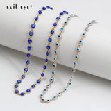 Evil Eye Copper Chain Choker Necklace for Women Men