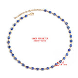 Evil Eye Copper Chain Choker Necklace for Women Men