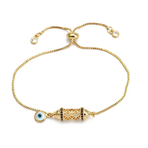 Copper Round Zircon Evil Eye Bracelet BE791