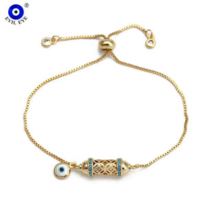 Copper Round Zircon Evil Eye Bracelet BE791