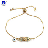 Copper Round Zircon Evil Eye Bracelet BE791