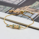 Copper Round Zircon Evil Eye Bracelet BE791