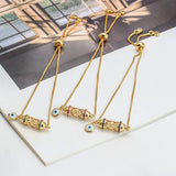 Copper Round Zircon Evil Eye Bracelet BE791
