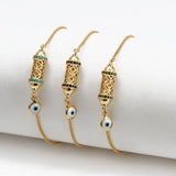 Copper Round Zircon Evil Eye Bracelet BE791