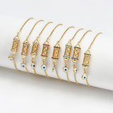 Copper Round Zircon Evil Eye Bracelet BE791