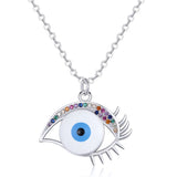 Sterling Silver Evil Eye Pendant Necklace