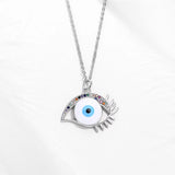 Sterling Silver Evil Eye Pendant Necklace
