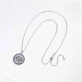 Evil Eye Round Pendant Necklace S925 Sterling Silver Necklace for Women