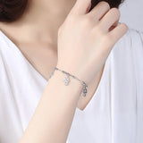 Fatima Hamsa Hand Charm Bracelet 925 Sterling Silver Evil Eye Bracelet