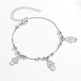 Fatima Hamsa Hand Charm Bracelet 925 Sterling Silver Evil Eye Bracelet