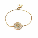 Colorful Zircon Evil Eye Bracelet for Women Girls Men