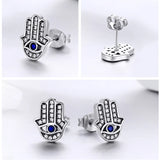 S925 Sterling Silver Evil Eye Stud Earrings