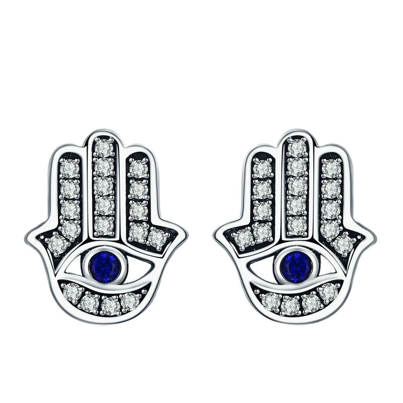 S925 Sterling Silver Evil Eye Stud Earrings