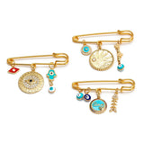Fatima Hand Zircon Evil Eye Brooch Pin BE150