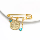 Fatima Hand Zircon Evil Eye Brooch Pin BE150