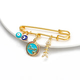Fatima Hand Zircon Evil Eye Brooch Pin BE150