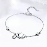 S925 Sterling Silver Evil Eye Charm Bracelet Adjustable