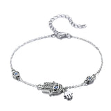S925 Sterling Silver Evil Eye Charm Bracelet Adjustable