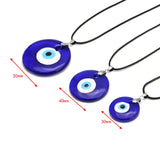 Glass Evil Eye Pendant Necklace Leather Long Neck Chain Jewelry LB1226