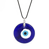 Glass Evil Eye Pendant Necklace Leather Long Neck Chain Jewelry LB1226