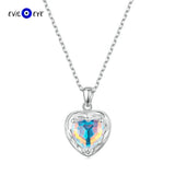 Heart Necklace S925 Sterling Silver Chain Colorful Pendant