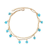 Evil Eye Charm Anklet Adjustable Leg Chain for Women
