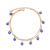Evil Eye Charm Anklet Adjustable Leg Chain for Women
