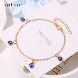 EVIL EYE Silver Foot Chain Anklet Eye Charm Tassel Bracelet