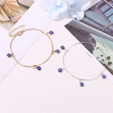 EVIL EYE Silver Foot Chain Anklet Eye Charm Tassel Bracelet