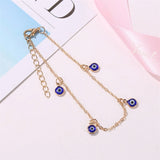EVIL EYE Silver Foot Chain Anklet Eye Charm Tassel Bracelet