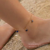 EVIL EYE Silver Foot Chain Anklet Eye Charm Tassel Bracelet