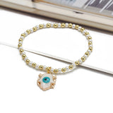 Copper Beaded Bracelet Evil Eye Charm Jewelry