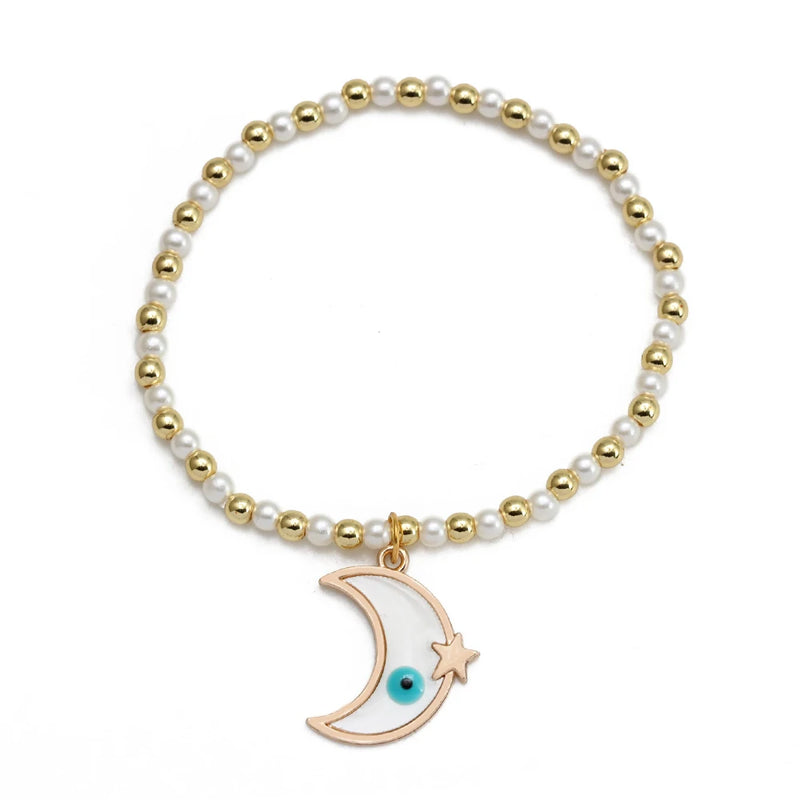 Copper Beaded Bracelet Evil Eye Charm Jewelry