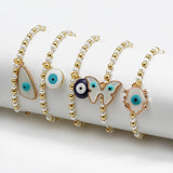 Copper Beaded Bracelet Evil Eye Charm Jewelry