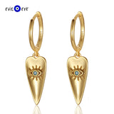 Zircon Evil Eye Drop Earrings 925 Sterling Silver Dangle Earrings