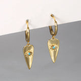Zircon Evil Eye Drop Earrings 925 Sterling Silver Dangle Earrings