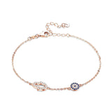 Sterling Silver Evil Eye Charm Bracelet for Women