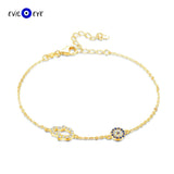 Sterling Silver Evil Eye Charm Bracelet for Women