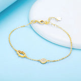 Sterling Silver Evil Eye Charm Bracelet for Women