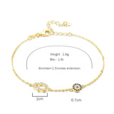 Sterling Silver Evil Eye Charm Bracelet for Women
