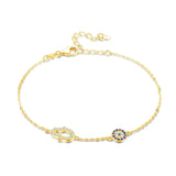 Sterling Silver Evil Eye Charm Bracelet for Women