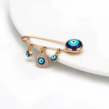 Ladybug Evil Eye Charm Brooch Pin Copper Silver BE63