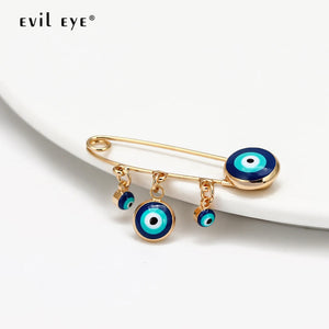 Ladybug Evil Eye Charm Brooch Pin Copper Silver BE63