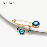 Ladybug Evil Eye Charm Brooch Pin Copper Silver BE63