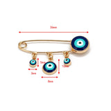 Ladybug Evil Eye Charm Brooch Pin Copper Silver BE63